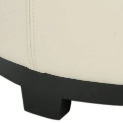 Chelsea Round Tray Ottoman In Flat Cream/Black - Safavieh HUD8232D -Safavieh Homeware 187 hud8232d leg