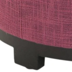 Chelsea Round Tray Ottoman In Rose/Black - Safavieh HUD8232F -Safavieh Homeware 187 hud8232f leg