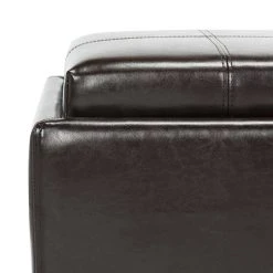 Harrison Single Tray Ottoman In Brown/Black - Safavieh HUD8233A -Safavieh Homeware 187 hud8233a detail