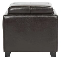Harrison Single Tray Ottoman In Brown/Black - Safavieh HUD8233A -Safavieh Homeware 187 hud8233a front