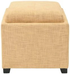 Harrison Single Tray Ottoman In Gold/Black - Safavieh HUD8233E -Safavieh Homeware 187 hud8233e front