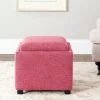 Harrison Single Tray Ottoman In Rose/Black - Safavieh HUD8233F