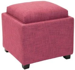Harrison Single Tray Ottoman In Rose/Black - Safavieh HUD8233F -Safavieh Homeware 187 hud8233f side