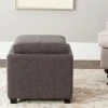 Harrison Single Tray Ottoman In Charcoal Brown/Black - Safavieh HUD8233G -Safavieh Homeware 187 hud8233g room