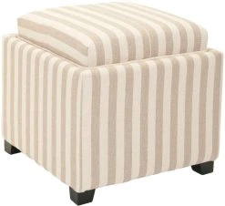 Harrison Single Tray Ottoman In Cream/Tan/Black - Safavieh HUD8233H -Safavieh Homeware 187 hud8233h side