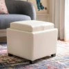 Harrison Single Tray Ottoman In Flat Cream/Black - Safavieh HUD8233K -Safavieh Homeware 187 hud8233k room