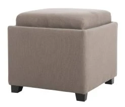 Harrison Single Tray Ottoman In Sea Mist/Black - Safavieh HUD8233M -Safavieh Homeware 187 hud8233m side