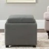 Harrison Single Tray Ottoman In Grey/Black - Safavieh HUD8233N -Safavieh Homeware 187 hud8233n room