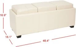 HARRISON TRIPLE TRAY OTTOMAN - Safavieh HUD8235K -Safavieh Homeware 187 hud8235k 3