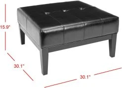 FULTON SQ COCKTAIL OTTOMAN SMALL - Safavieh HUD8238B -Safavieh Homeware 187 hud8238b 6