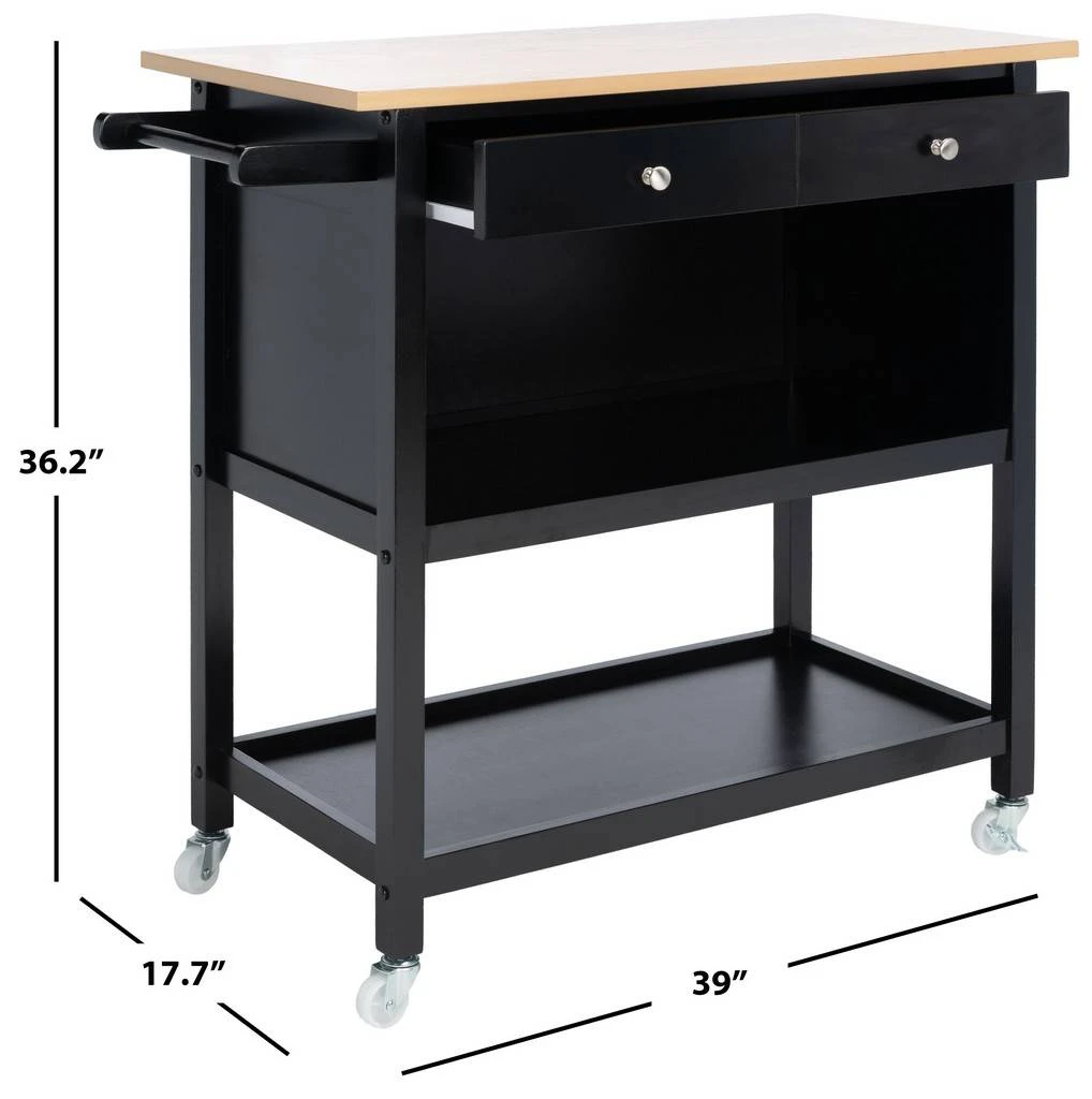 DALEY 2 DRAWER 2 SHELF KITCHEN CART - Safavieh KCH1402A 14 DALEY 2 DRAWER 2 SHELF KITCHEN CART - Safavieh KCH1402A - Image 12