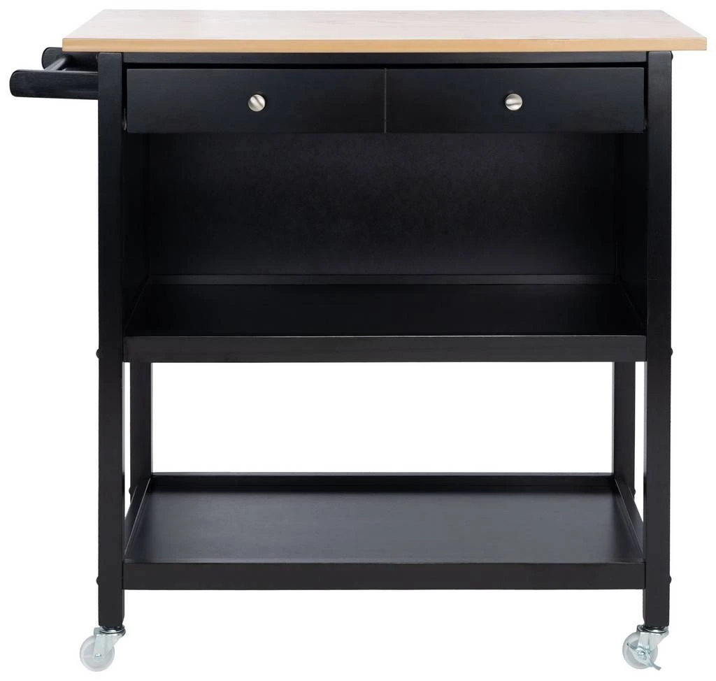 DALEY 2 DRAWER 2 SHELF KITCHEN CART - Safavieh KCH1402A 4 DALEY 2 DRAWER 2 SHELF KITCHEN CART - Safavieh KCH1402A - Image 2