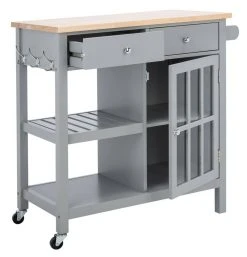 LOCKLYN 1 DOOR 2 DRAWER 2 SHELF KITCHEN CART - Safavieh KCH8703A -Safavieh Homeware 187 kch8703a 3