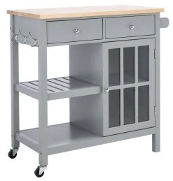LOCKLYN 1 DOOR 2 DRAWER 2 SHELF KITCHEN CART - Safavieh KCH8703A -Safavieh Homeware 187 kch8703a 4