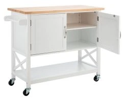 KESLER 2 DOOR 1 SHELF KITCHEN CART - Safavieh KCH8705A -Safavieh Homeware 187 kch8705a 3