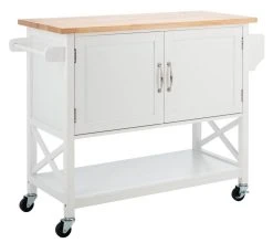 KESLER 2 DOOR 1 SHELF KITCHEN CART - Safavieh KCH8705A -Safavieh Homeware 187 kch8705a 4