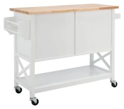 KESLER 2 DOOR 1 SHELF KITCHEN CART - Safavieh KCH8705A -Safavieh Homeware 187 kch8705a 7