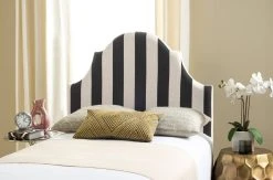 HALLMAR BLACK & WHITE STRIPE HEADBOARD (TWIN) - Safavieh MCR4026K