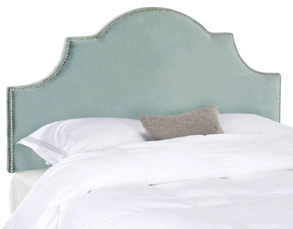 HALLMAR WEDGEWOOD BLUE ARCHED HEADBOARD SILVER NAIL HEAD (KING) - Safavieh MCR4027E 3 HALLMAR WEDGEWOOD BLUE ARCHED HEADBOARD SILVER NAIL HEAD (KING) - Safavieh MCR4027E