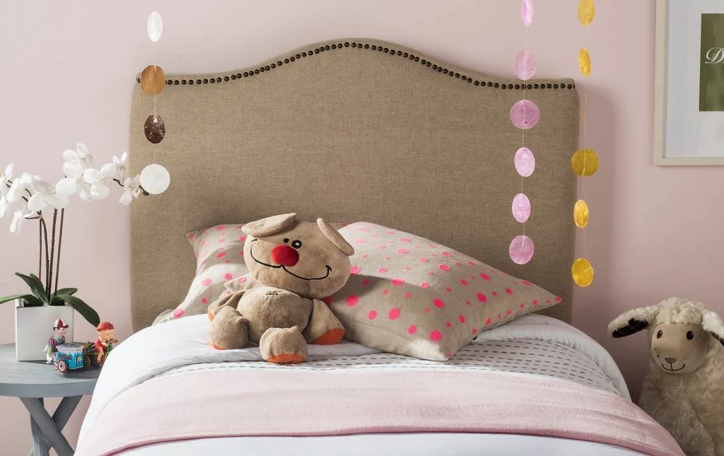 JENEVE HEMP WINGED HEADBOARD BRASS NAIL HEAD (TWIN) - Safavieh MCR4030A 4 JENEVE HEMP WINGED HEADBOARD BRASS NAIL HEAD (TWIN) - Safavieh MCR4030A - Image 2