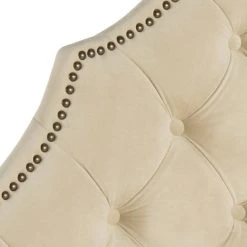 AREBELLE BUCKWHEAT VELVET HEADBOARD BRASS NAIL HEAD (TWIN) - Safavieh MCR4034E-T -Safavieh Homeware 187 mcr4034e t 2