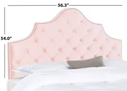 AREBELLE VELVET TUFTED HEADBOARD SILVER NAIL HEADS (FULL) - Safavieh MCR4035K-F -Safavieh Homeware 187 mcr4035k f 3