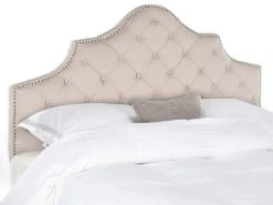AREBELLE TAUPE TUFTED HEADBOARD SILVER NAIL HEAD (QUEEN) - Safavieh MCR4036A -Safavieh Homeware 187 mcr4036a 4