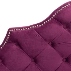 AREBELLE AUBERGINE VELVET HEADBOARD SILVER NAIL HEAD (QUEEN) - Safavieh MCR4036F-Q 11 AREBELLE AUBERGINE VELVET HEADBOARD SILVER NAIL HEAD (QUEEN) - Safavieh MCR4036F-Q -Safavieh Homeware 187 mcr4036f q 3