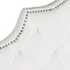 AREBELLE WHITE VELVET TUFTED HEADBOARD SILVER NAIL HEAD (QUEEN) - Safavieh MCR4036H-Q -Safavieh Homeware 187 mcr4036h q 1