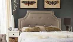 TALLULAH LIGHT OYSTER ARCHED TUFTED HEADBOARD (KING) - Safavieh MCR4045B-K -Safavieh Homeware 187 mcr4045b k 2