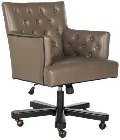 Chambers Office Chair In Clay/Black - Safavieh MCR4209A -Safavieh Homeware 187 mcr4209a side
