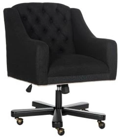 Salazar Office Chair In Black/Taupe - Safavieh MCR4210A -Safavieh Homeware 187 mcr4210a side
