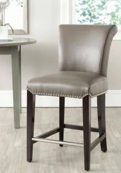 Seth Counter Stool In Clay/Espresso - Safavieh MCR4509F
