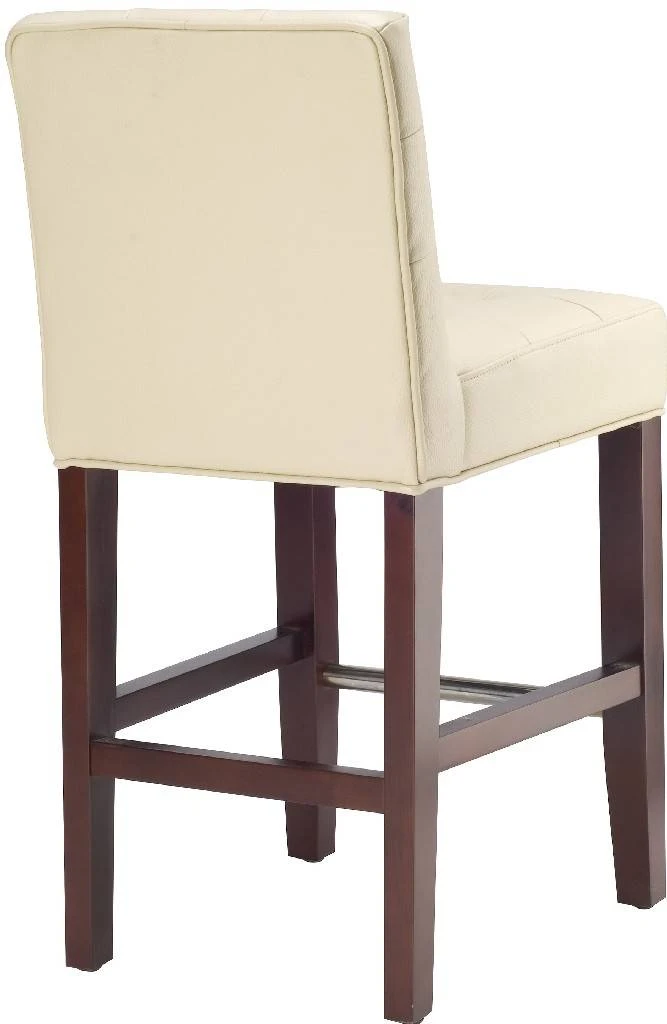 Thompson 23.9" Leather Counter Stool In Cream/Cherry Mahogany - Safavieh MCR4511A 4 Thompson 23.9" Leather Counter Stool In Cream/Cherry Mahogany - Safavieh MCR4511A - Image 2