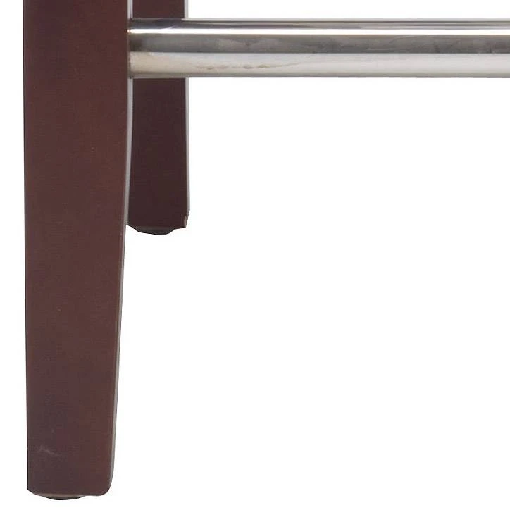 Thompson 23.9" Leather Counter Stool In Cream/Cherry Mahogany - Safavieh MCR4511A 5 Thompson 23.9" Leather Counter Stool In Cream/Cherry Mahogany - Safavieh MCR4511A - Image 3