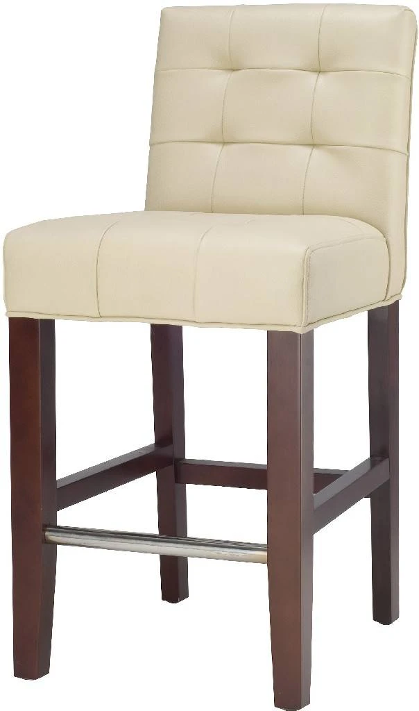 Thompson 23.9" Leather Counter Stool In Cream/Cherry Mahogany - Safavieh MCR4511A 6 Thompson 23.9" Leather Counter Stool In Cream/Cherry Mahogany - Safavieh MCR4511A - Image 4