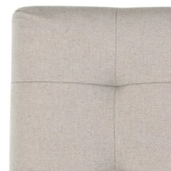 Thompson 23.9" Linen Counter Stool W/ Silver Nailheads In Taupe/Espresso - Safavieh MCR4511B -Safavieh Homeware 187 mcr4511b swatch