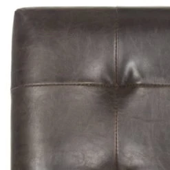 Thompson 23.9" Leather Counter Stool W/ Silver Nailheads In Antique Brown /Espresso - Safavieh MCR4511F -Safavieh Homeware 187 mcr4511f swatch