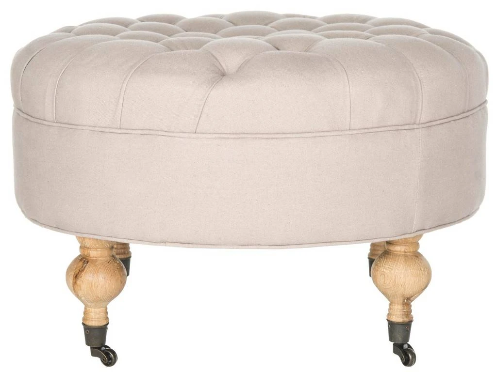 CLARA TUFTED ROUND OTTOMAN - Safavieh MCR4601A 4 CLARA TUFTED ROUND OTTOMAN - Safavieh MCR4601A - Image 2