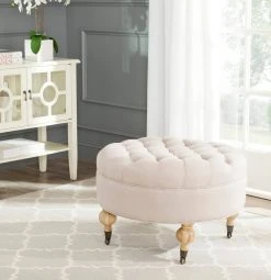 CLARA TUFTED ROUND OTTOMAN - Safavieh MCR4601A 11 CLARA TUFTED ROUND OTTOMAN - Safavieh MCR4601A -Safavieh Homeware 187 mcr4601a 2