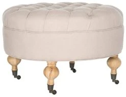 CLARA TUFTED ROUND OTTOMAN - Safavieh MCR4601A 12 CLARA TUFTED ROUND OTTOMAN - Safavieh MCR4601A -Safavieh Homeware 187 mcr4601a 3