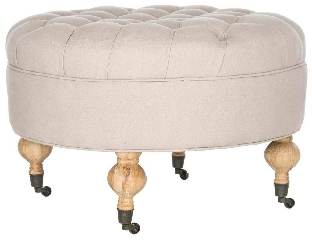 CLARA TUFTED ROUND OTTOMAN - Safavieh MCR4601A 6 CLARA TUFTED ROUND OTTOMAN - Safavieh MCR4601A - Image 4