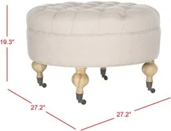 CLARA TUFTED ROUND OTTOMAN - Safavieh MCR4601A 14 CLARA TUFTED ROUND OTTOMAN - Safavieh MCR4601A -Safavieh Homeware 187 mcr4601a 5