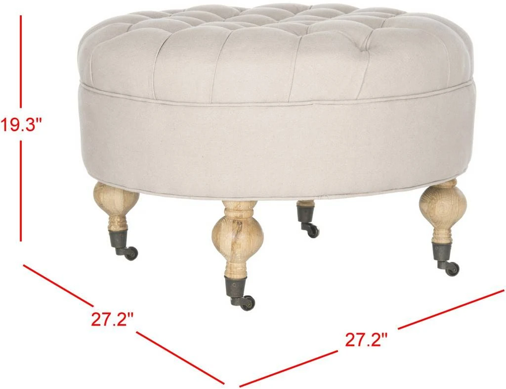 CLARA TUFTED ROUND OTTOMAN - Safavieh MCR4601A 8 CLARA TUFTED ROUND OTTOMAN - Safavieh MCR4601A - Image 6