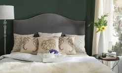CONNIE GREY HEADBOARD SILVER NAIL HEAD (QUEEN) - Safavieh MCR4620P