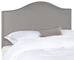 CONNIE GREY HEADBOARD SILVER NAIL HEAD (QUEEN) - Safavieh MCR4620P -Safavieh Homeware 187 mcr4620p 2