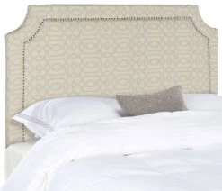 SHAYNE WHEAT & PALE BLUE HEADBOARD SILVER NAIL HEAD (QUEEN) - Safavieh MCR4622M -Safavieh Homeware 187 mcr4622m 2
