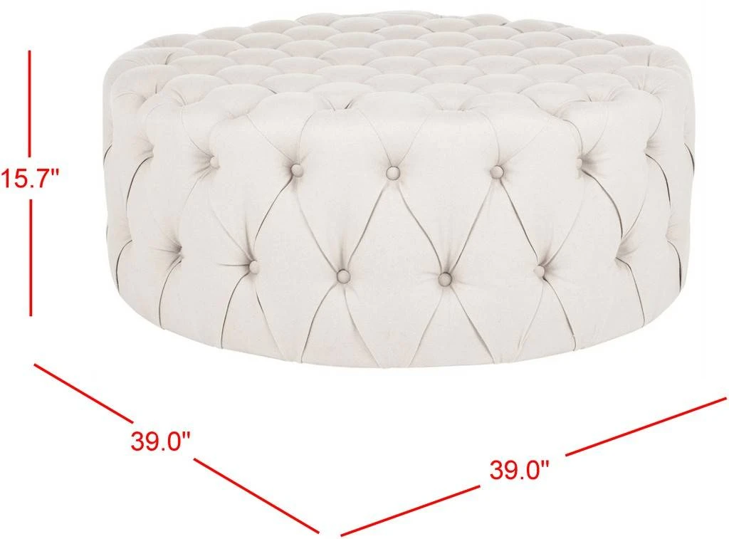 CHARLENE TUFTED COCKTAIL OTTOMAN - Safavieh MCR4638A 8 CHARLENE TUFTED COCKTAIL OTTOMAN - Safavieh MCR4638A - Image 6