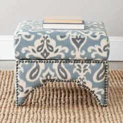 DECLAN OTTOMAN BRASS NAIL HEADS - Safavieh MCR4639E -Safavieh Homeware 187 mcr4639e 2