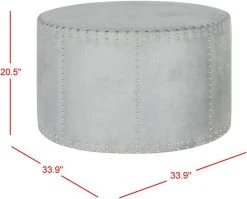 SHERRI COCKTAIL OTTOMAN SILVER NAIL HEADS - Safavieh MCR4640F -Safavieh Homeware 187 mcr4640f 3